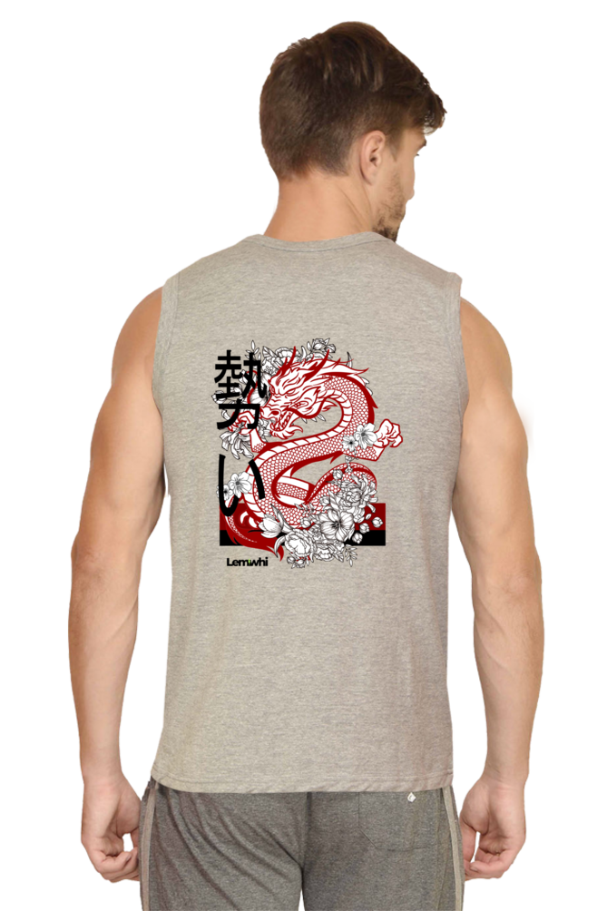 Crew Neck Graphic Printed Cotton T-shirt Sleeveless