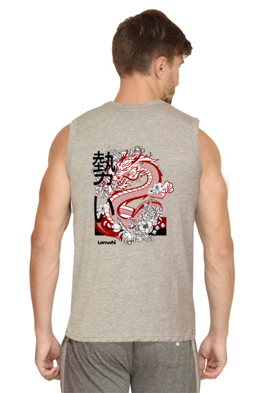 Crew Neck Graphic Printed Cotton T-shirt Sleeveless