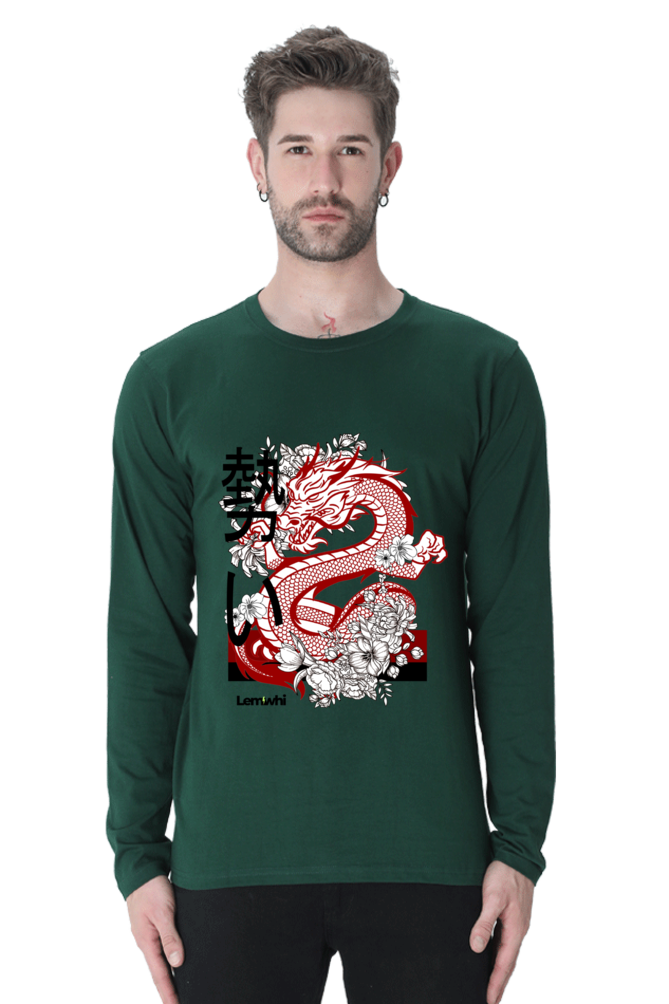 Crew Neck Graphic Printed Cotton T-shirt Full Sleeve