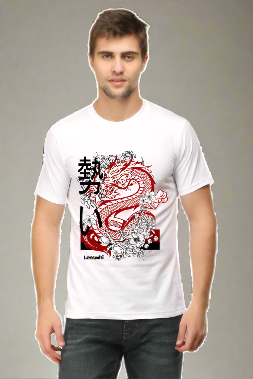 Crew Neck Graphic Printed Cotton T-shirt