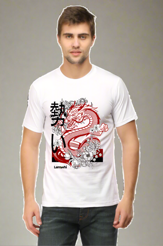 Crew Neck Graphic Printed Cotton T-shirt
