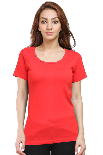 Print Round Neck Regular Sleeves Cotton Tshirt