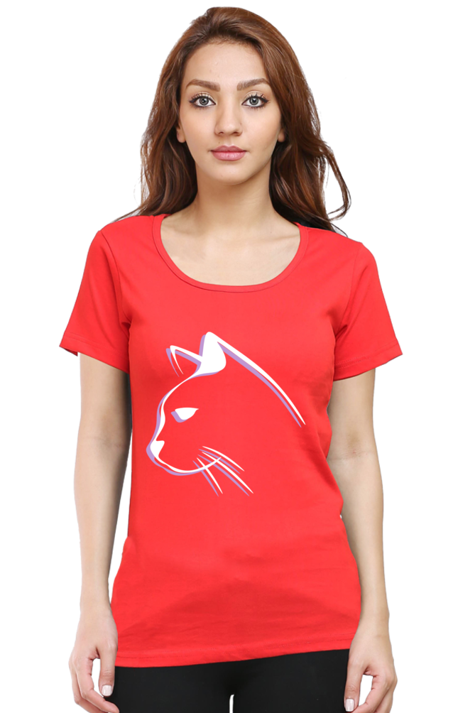 Print Round Neck Regular Sleeves Cotton Tshirt