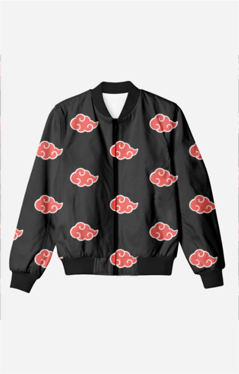 Printed Stand Collar Oversized Bomber