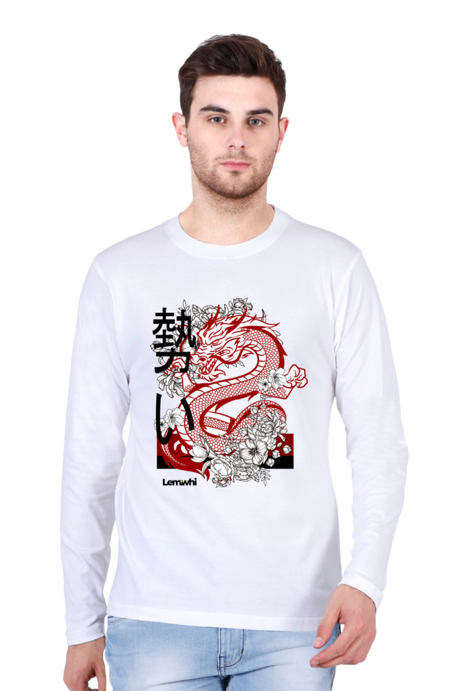 Crew Neck Graphic Printed Cotton T-shirt Full Sleeve
