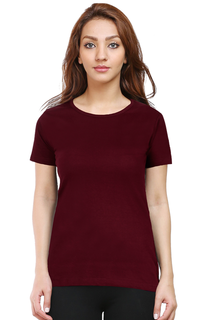 Print Round Neck Regular Sleeves Cotton Tshirt
