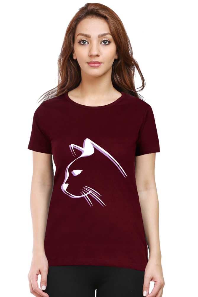 Print Round Neck Regular Sleeves Cotton Tshirt