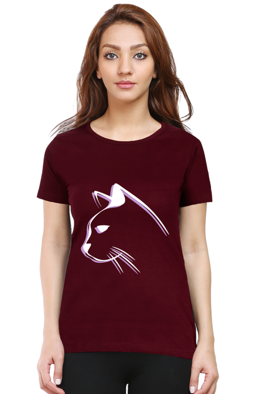 Print Round Neck Regular Sleeves Cotton Tshirt