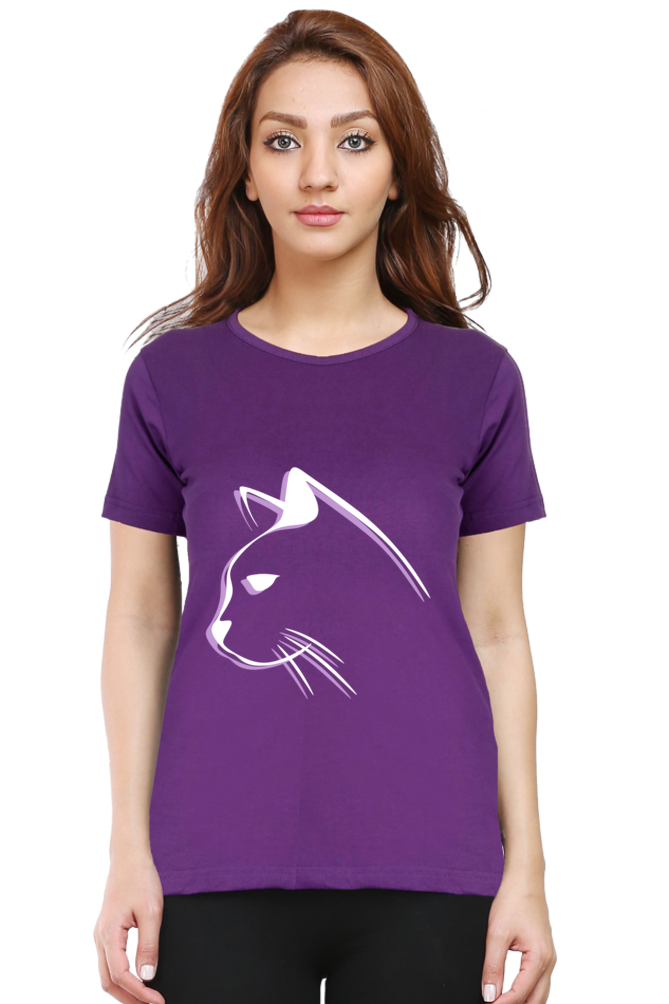 Print Round Neck Regular Sleeves Cotton Tshirt