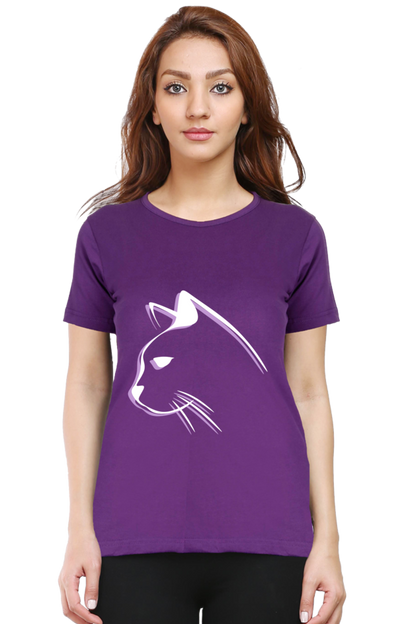 Print Round Neck Regular Sleeves Cotton Tshirt