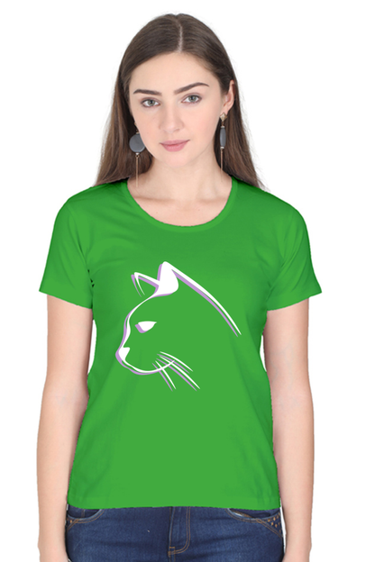 Print Round Neck Regular Sleeves Cotton Tshirt