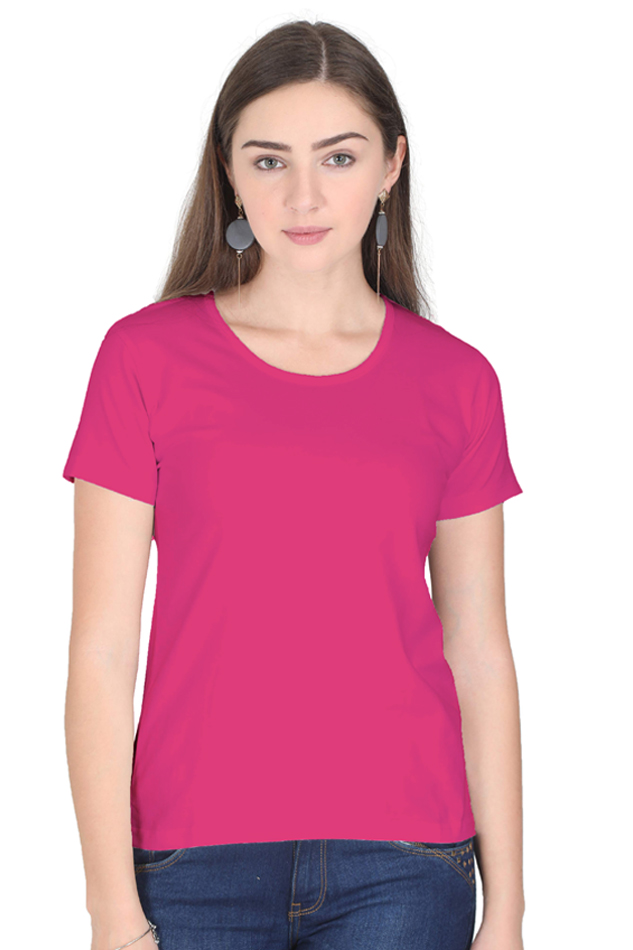 Print Round Neck Regular Sleeves Cotton Tshirt