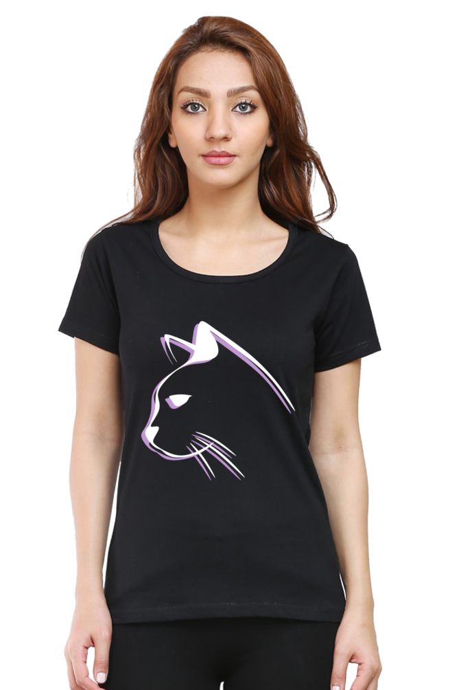 Print Round Neck Regular Sleeves Cotton Tshirt