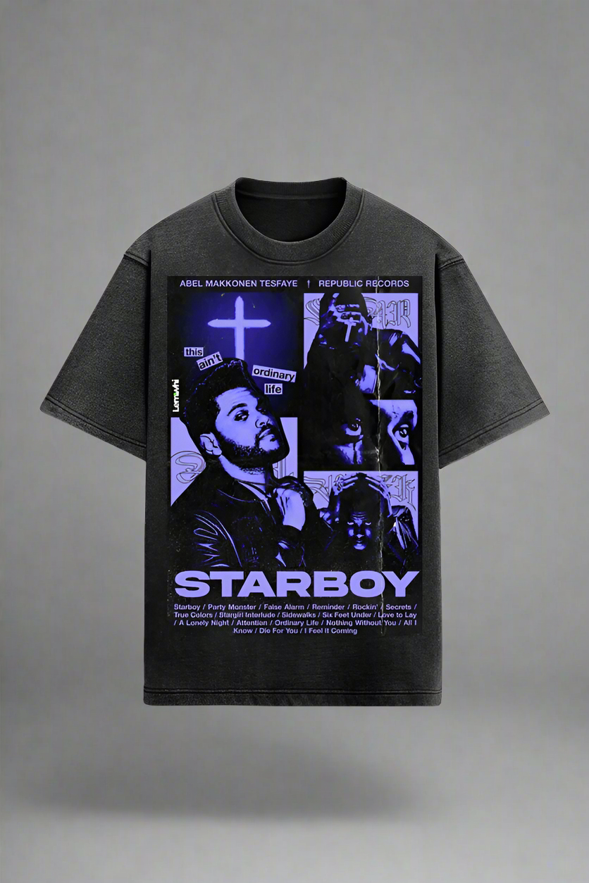 Premium The Weeknd Acid Wash T-Shirt