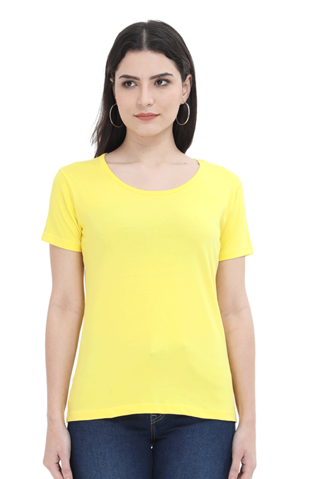 Print Round Neck Regular Sleeves Cotton Tshirt