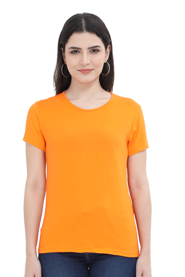 Print Round Neck Regular Sleeves Cotton Tshirt