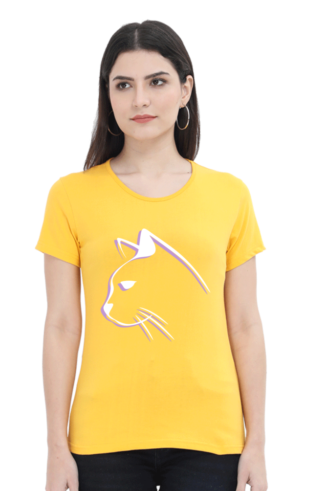 Print Round Neck Regular Sleeves Cotton Tshirt