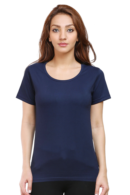 Print Round Neck Regular Sleeves Cotton Tshirt