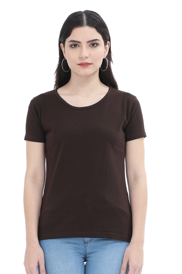 Print Round Neck Regular Sleeves Cotton Tshirt