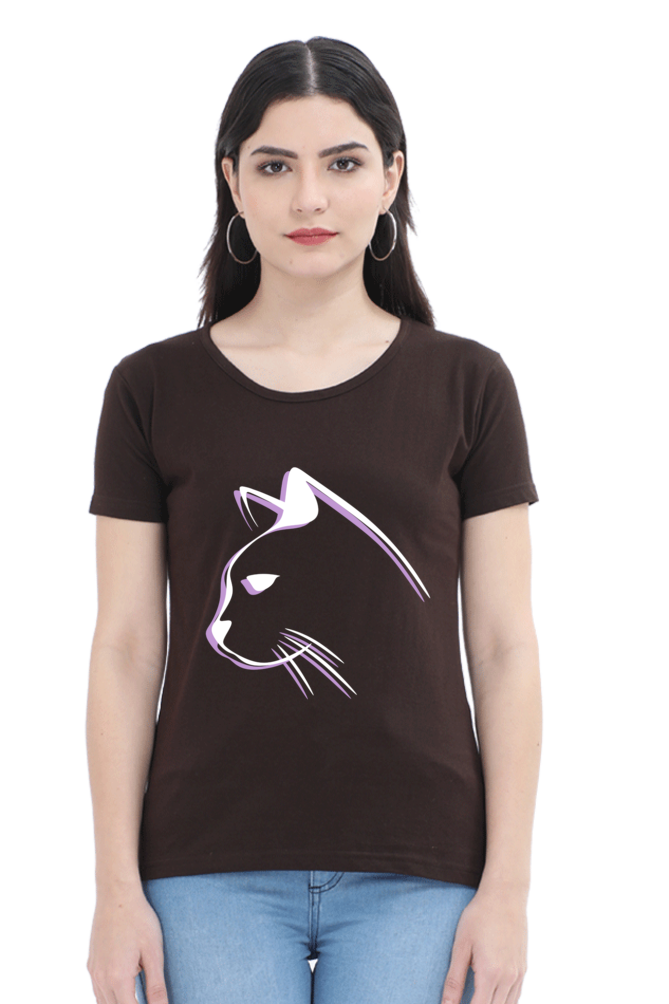 Print Round Neck Regular Sleeves Cotton Tshirt