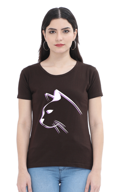 Print Round Neck Regular Sleeves Cotton Tshirt