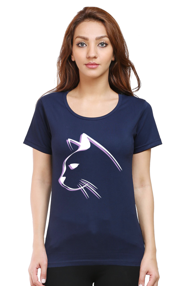 Print Round Neck Regular Sleeves Cotton Tshirt