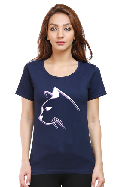 Print Round Neck Regular Sleeves Cotton Tshirt