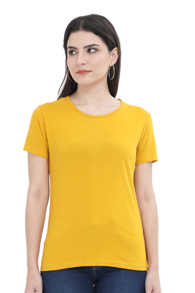 Print Round Neck Regular Sleeves Cotton Tshirt