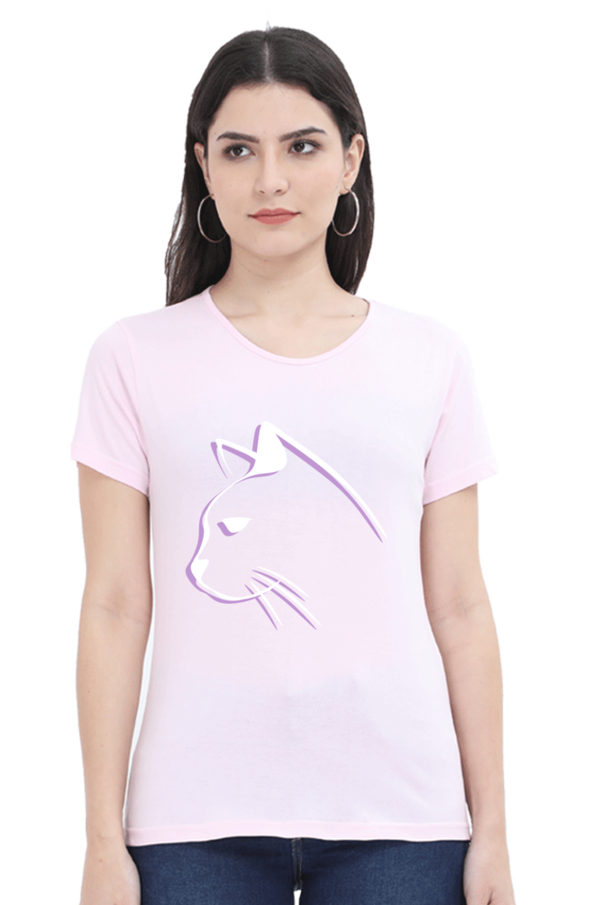 Print Round Neck Regular Sleeves Cotton Tshirt