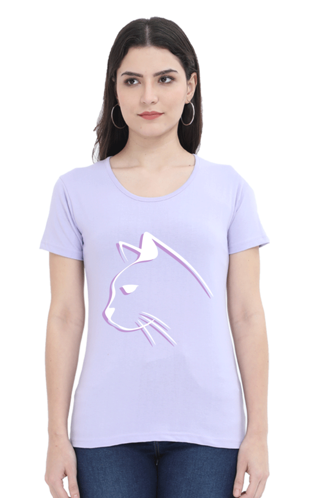 Print Round Neck Regular Sleeves Cotton Tshirt
