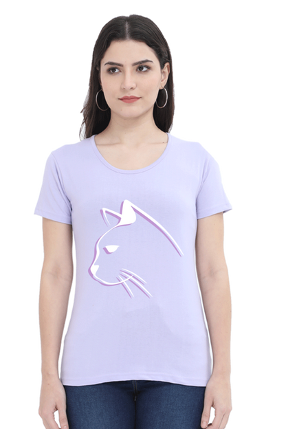 Print Round Neck Regular Sleeves Cotton Tshirt