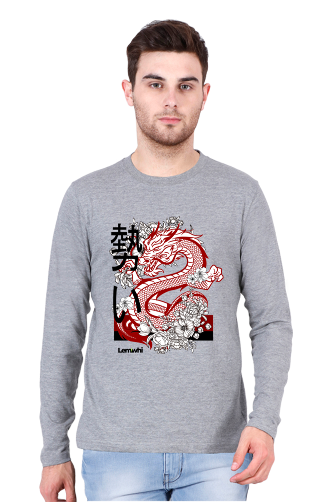 Crew Neck Graphic Printed Cotton T-shirt Full Sleeve