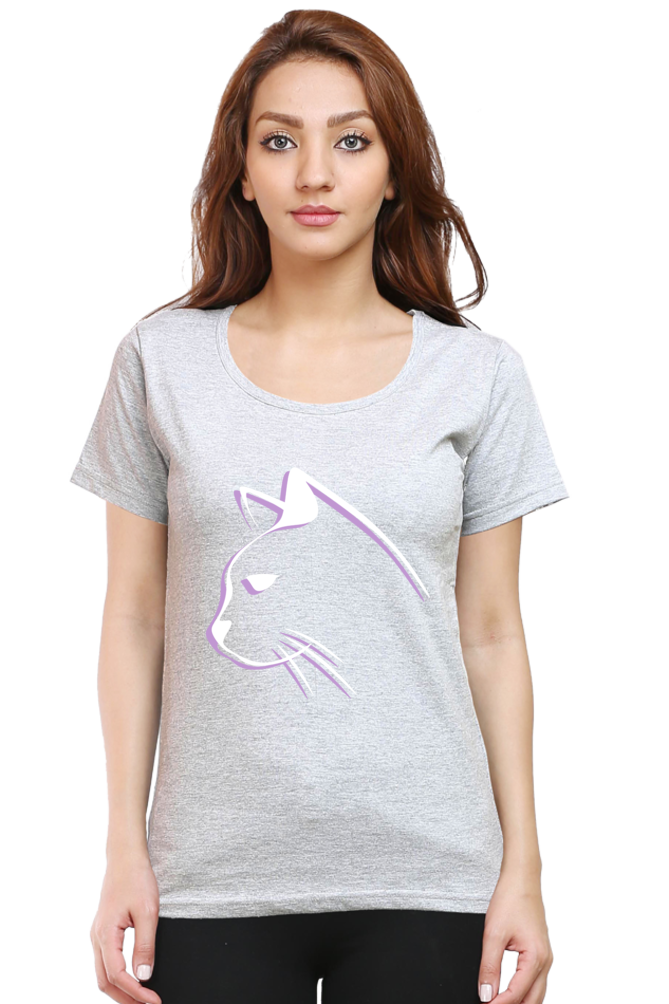 Print Round Neck Regular Sleeves Cotton Tshirt