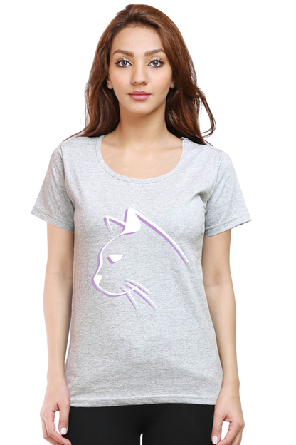 Print Round Neck Regular Sleeves Cotton Tshirt