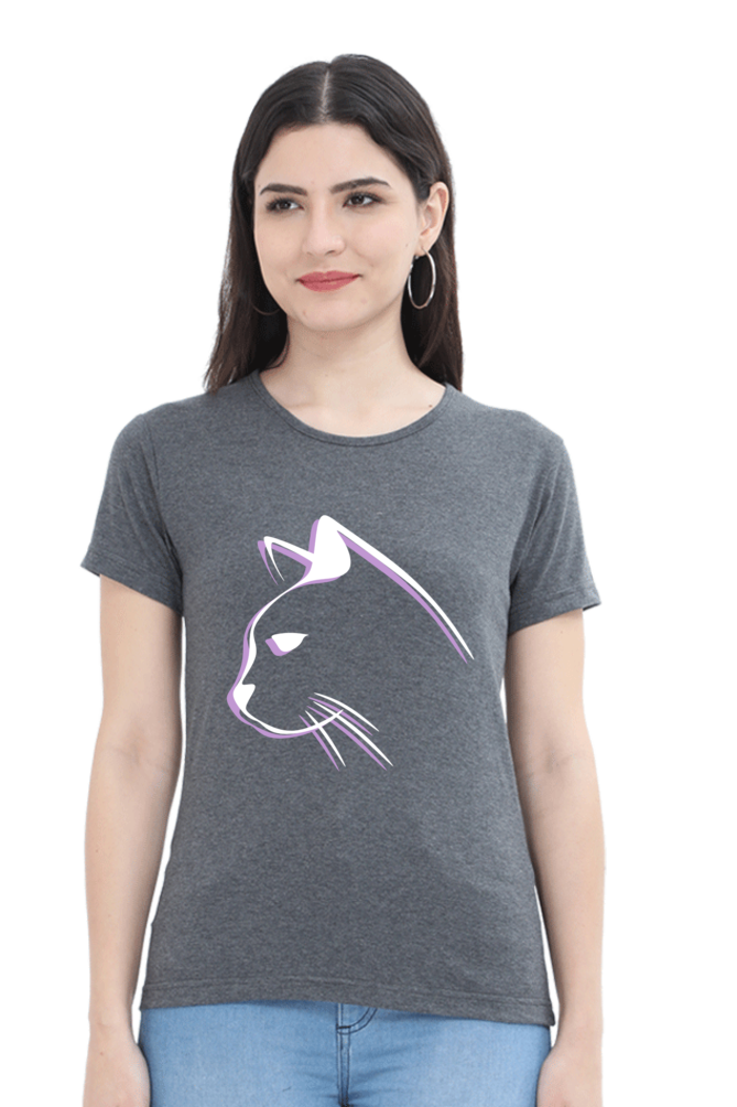 Print Round Neck Regular Sleeves Cotton Tshirt