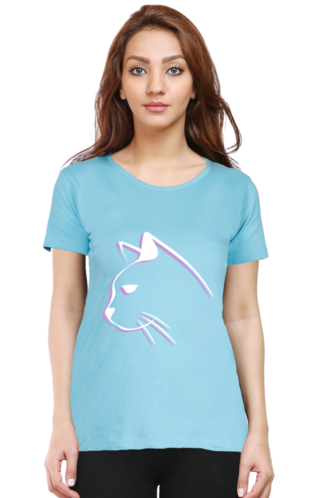 Print Round Neck Regular Sleeves Cotton Tshirt