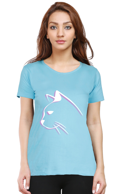 Print Round Neck Regular Sleeves Cotton Tshirt