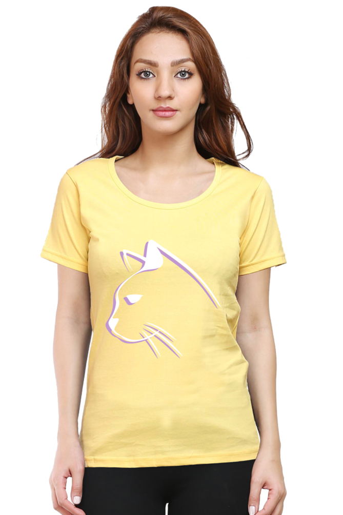 Print Round Neck Regular Sleeves Cotton Tshirt