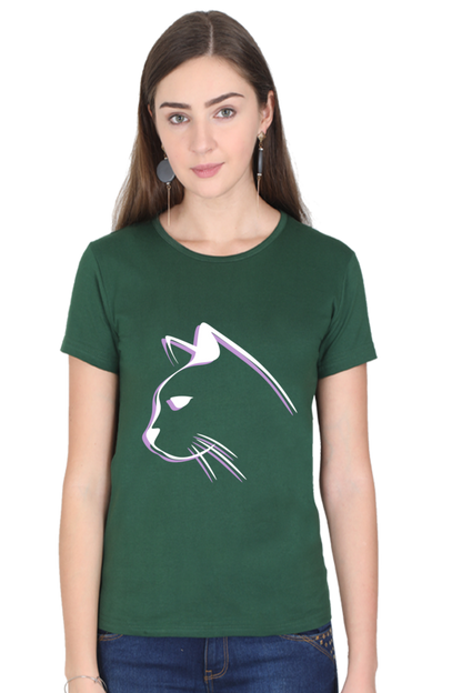 Print Round Neck Regular Sleeves Cotton Tshirt