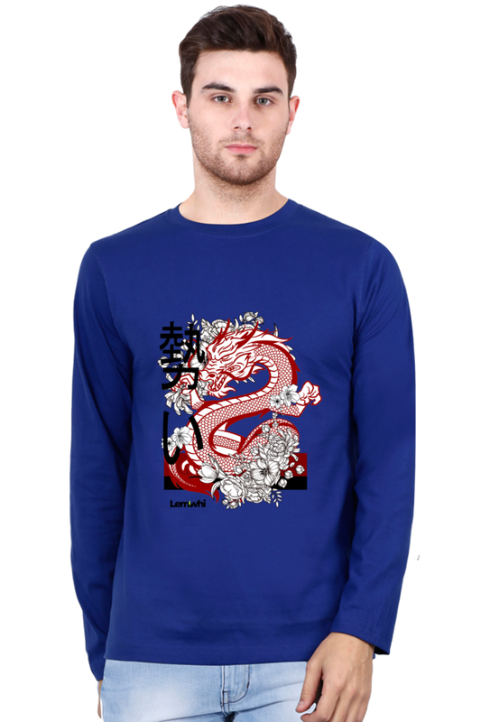 Crew Neck Graphic Printed Cotton T-shirt Full Sleeve