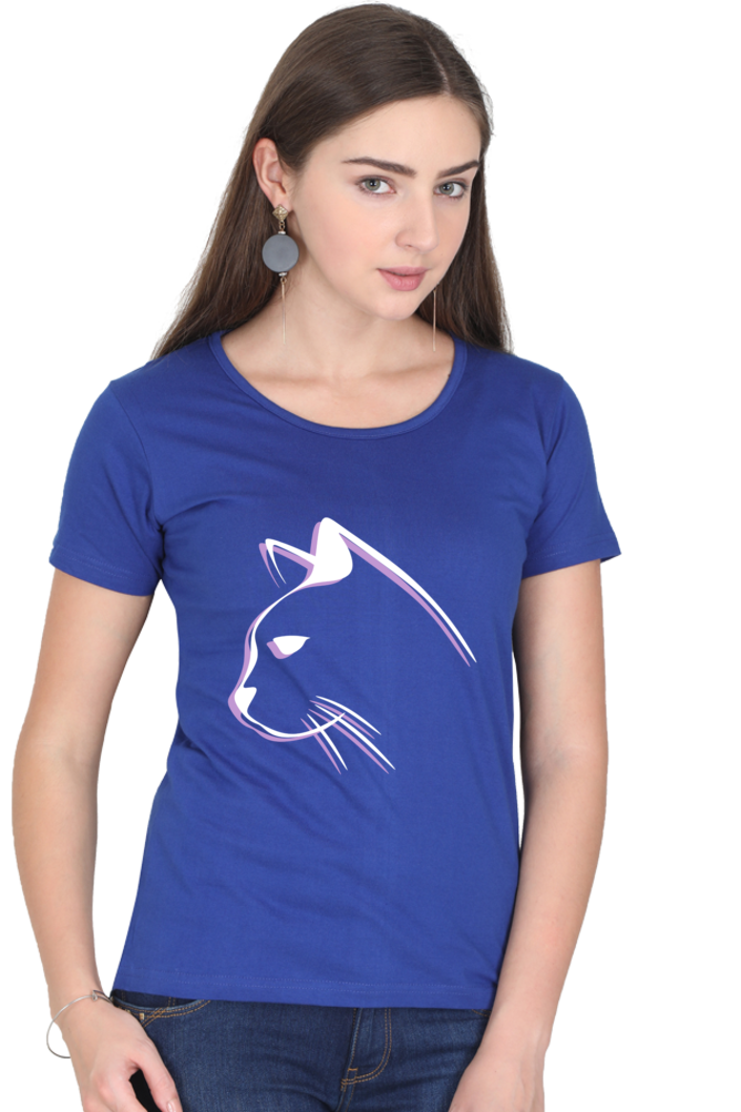 Print Round Neck Regular Sleeves Cotton Tshirt